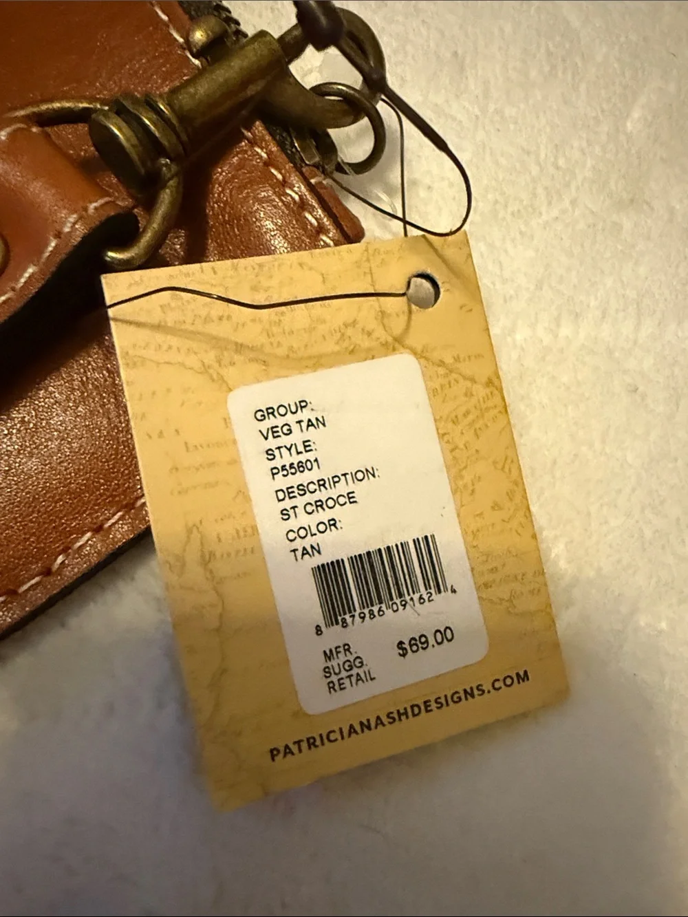 Patricia Nash Tan Leather Wristlet Clutch